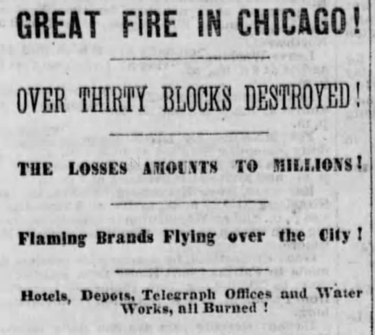 Great Fire in Chicago - 