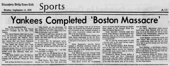Yankees Completed 'Boston Massacre' - 