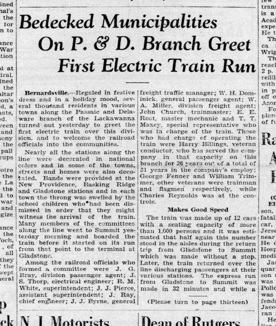 Gladstone electric, January 7, 1931 - 