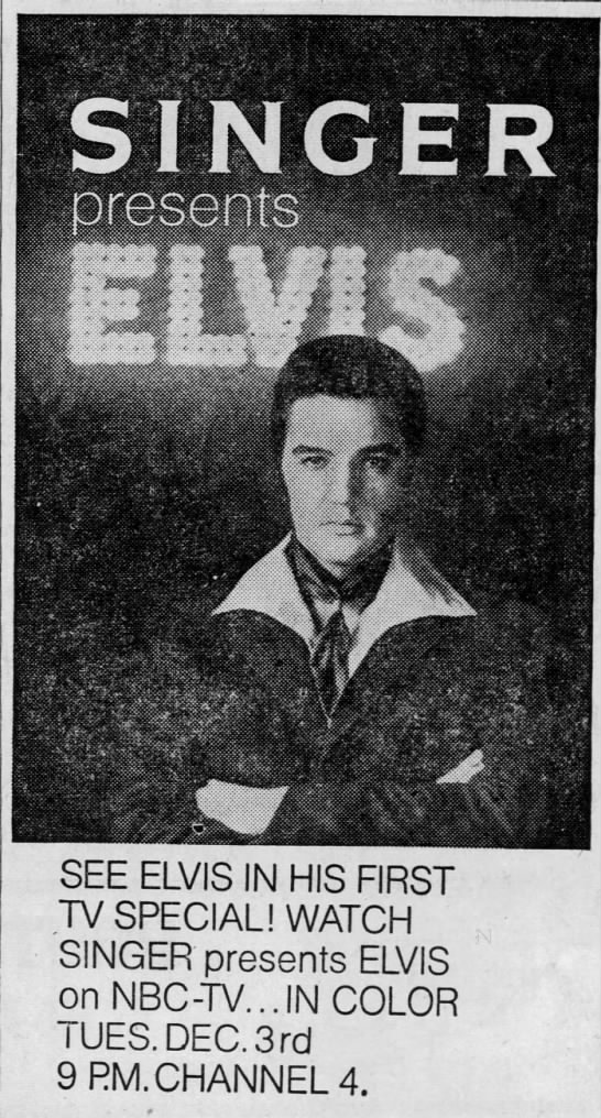 Ad for Elvis Presley first TV special, 1968 - 