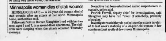 Minneapolis woman dies of stab wounds - 