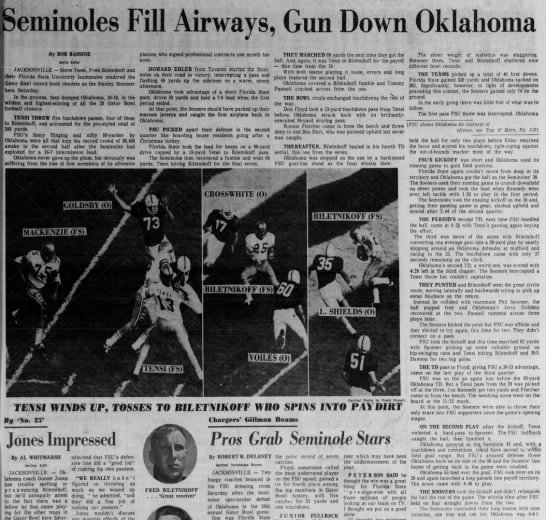 Seminoles Fill Airways, Gun Down Oklahoma - 