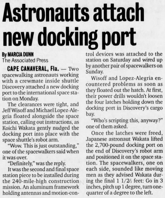 Astronauts attach new docking port - 