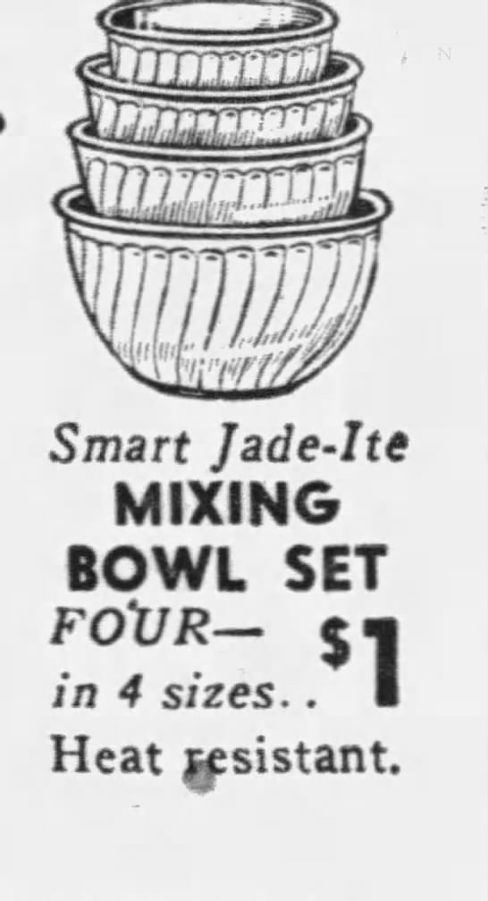Ad for jadeite swirl bowls - 