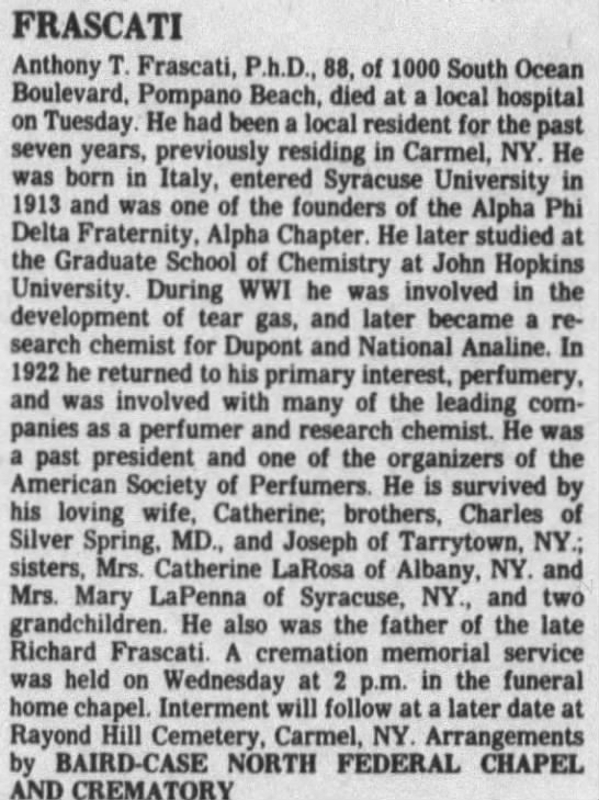 Anthony T Frascati (Obituary) - 