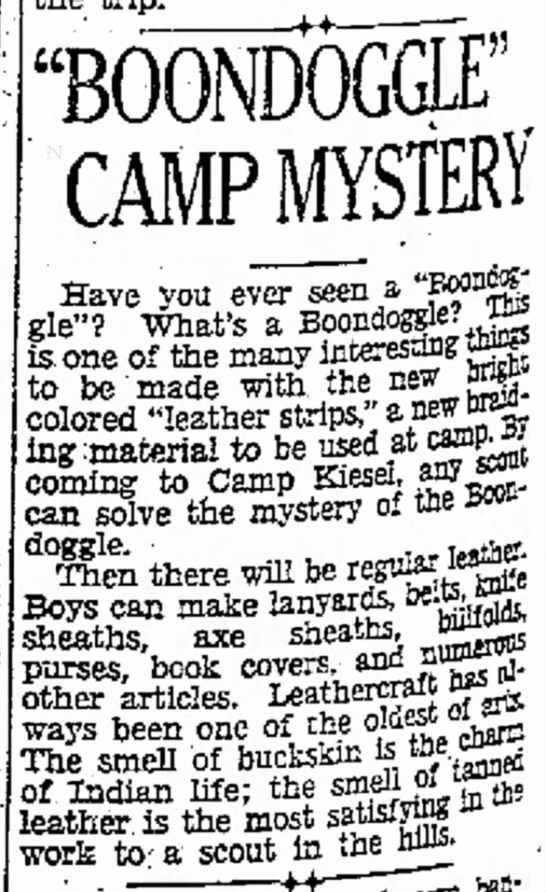 "Boondoggle" camp mystery (1930) - 