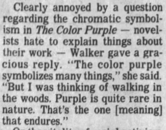 Alice Walker on the symbolism of purple - 