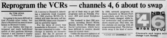 Reprogram the VCRs—channels 4, 6 about to swap - 