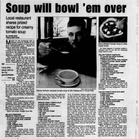 4B's tomato soup recipe 1999 - 