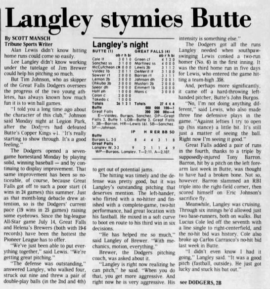 Lee Langley - Aug. 11, 1987 - Greatest21Days.com - 