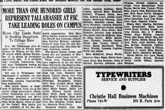 Lucille Stewart Powell Among Registrants at Florida State College ...