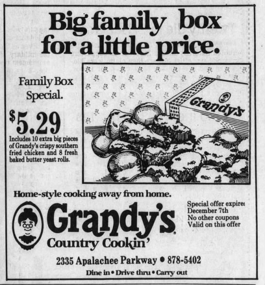 Tallahassee Grandy's - Big Family Box 1980 - 