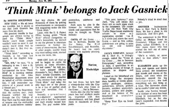 Jack Gasnick "Think Mink" - 