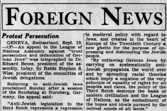 Protest Persecution - 19 Sep 1935 - p3 - 