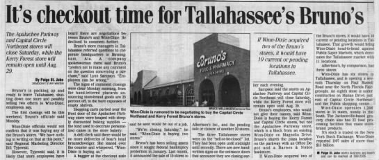 It's checkout time for Tallahassee's Bruno's - 