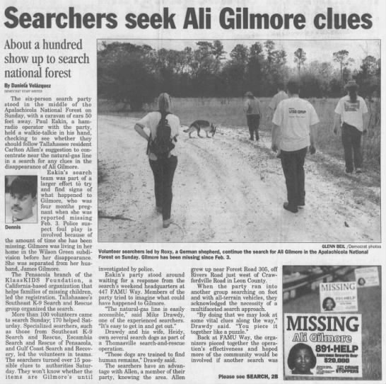 "Searchers seek Ali Gilmore clues," pt. 1 - 