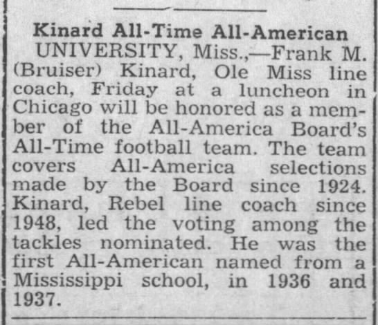Kinard All-Time All-American - 