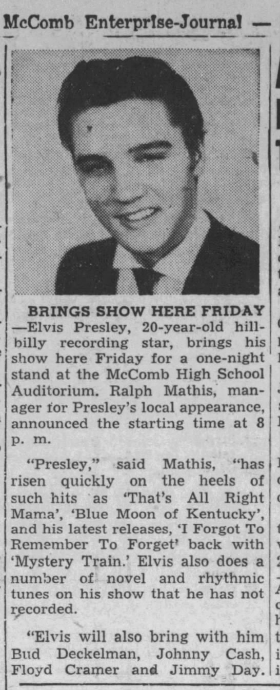 Early Elvis Presley show, 1955 - 