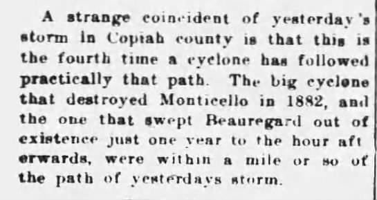 1908 tornado article discusses previous ones CL Feb 1 - 