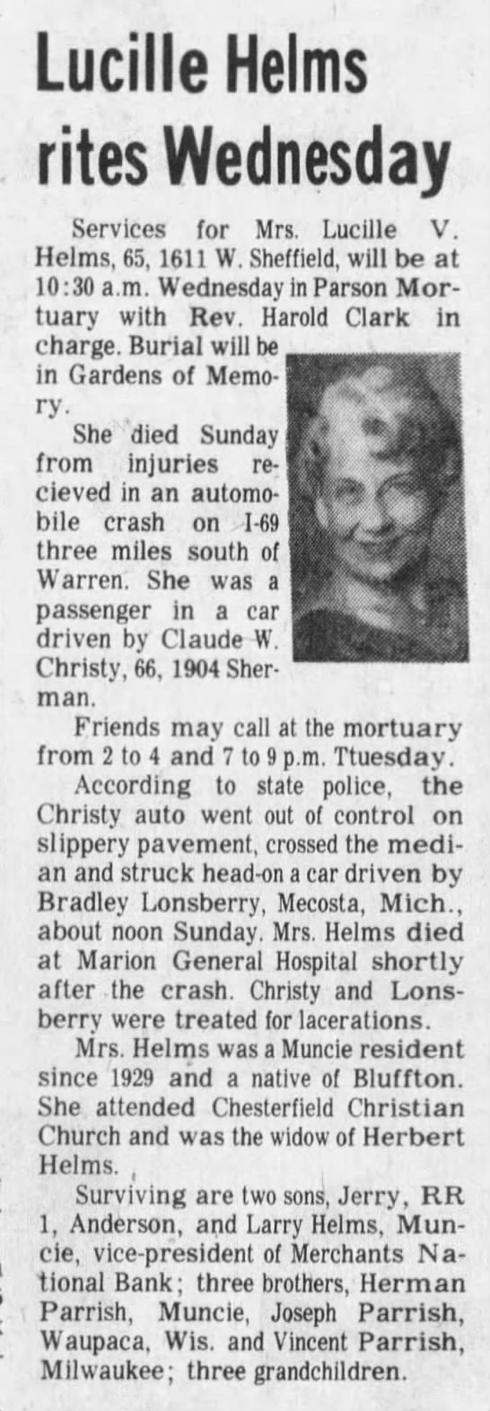 Clipping from Muncie Evening Press