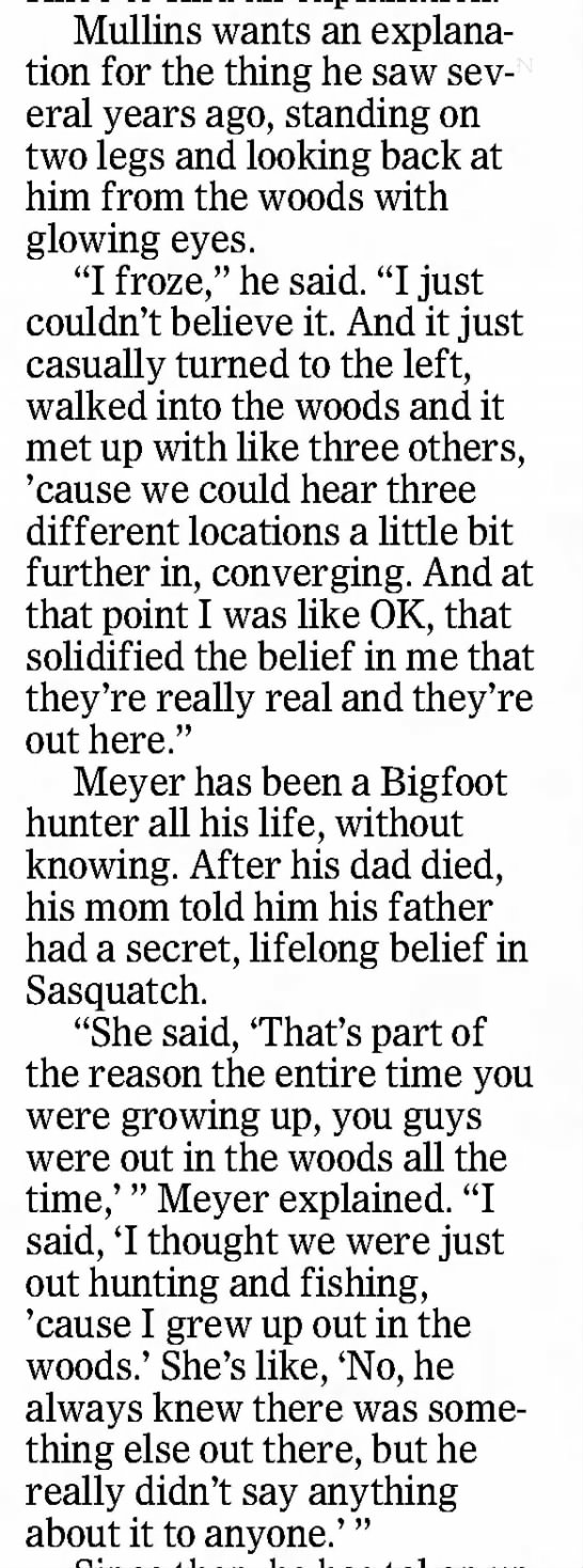 Bigfoot account (Detroit Free Press, 2016) - 