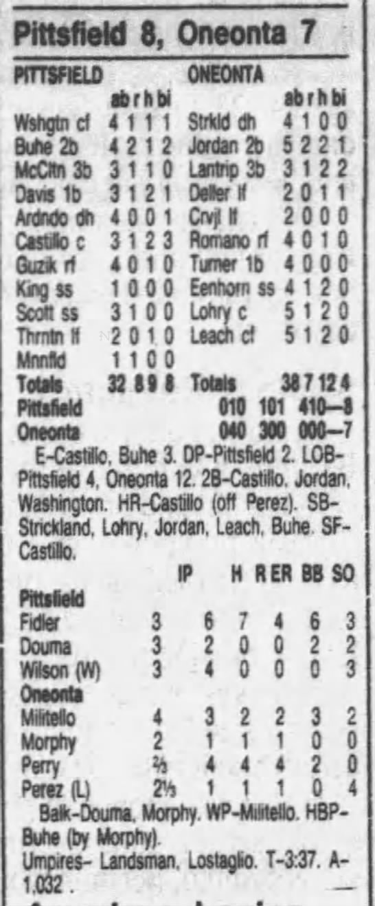 Pittsfield Mets - June 22, 1990 - 
