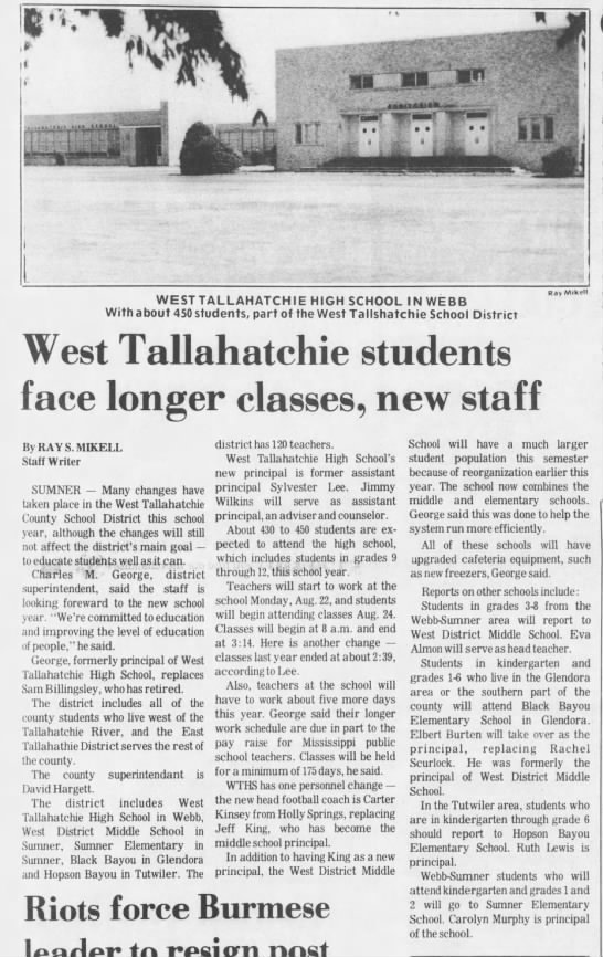 For West Tallahatchie School District - 