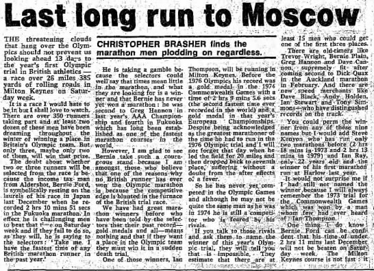 1980 Olympics British marathon hopefuls - 