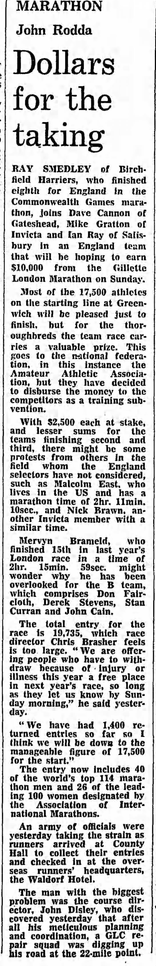 1983 London Marathon British competitors - 
