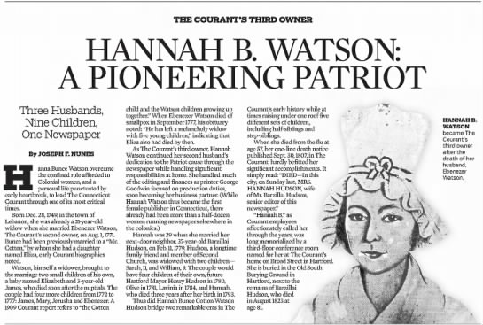 Hannah B. Watson: A Pioneering Patriot - 