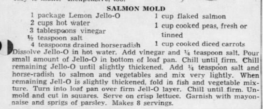 Recipe: Salmon Mold, 1948 - 