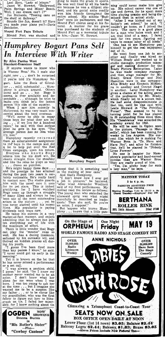 Humphrey Bogart is interviewed about his upbringing and his career - 