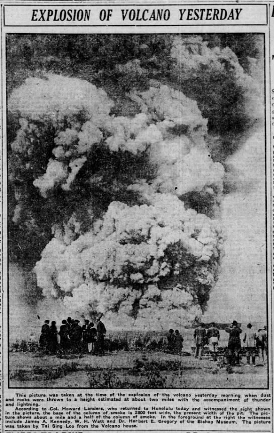 Kilauea explosion, May 1924 - 