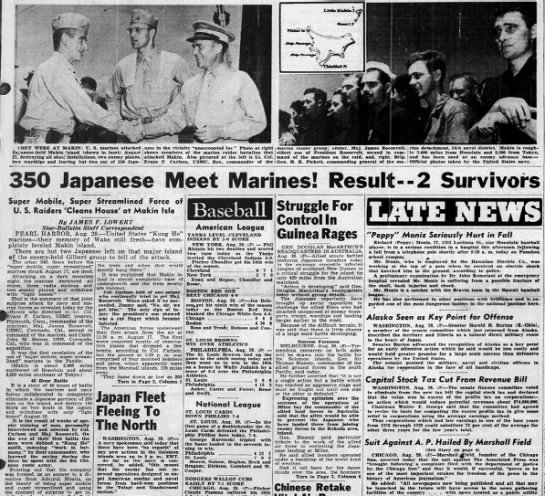 Aug. 28, 1942: U.S. forces advance in Pacific nearly 9 months after Pearl Harbor attack - 