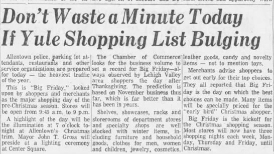 "Big Friday"--also called "Black Friday" (1961). - 