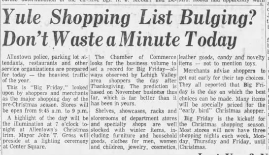 "Big Friday"--also called "Black Friday" (1961). - 