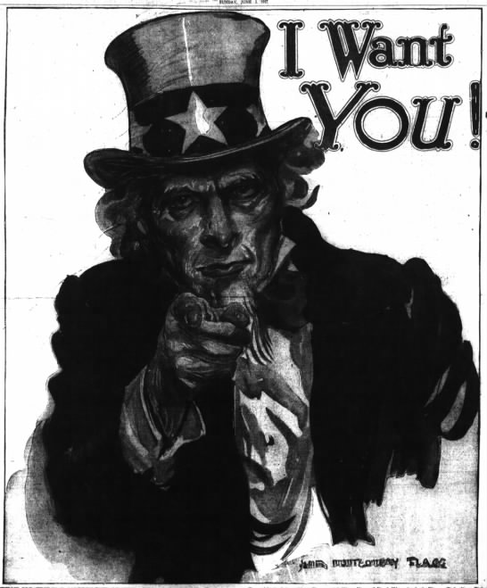 James Montgomery Flagg's famous Uncle Sam recruitment image - 