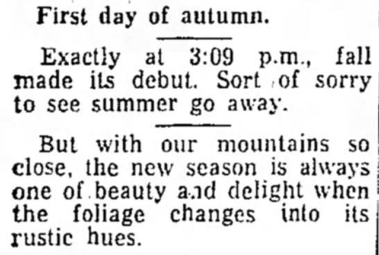 First Day of Autumn, 1959 - 