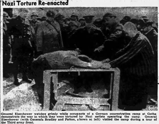 Concentration camp inmates re-enact ways of torture used by the Nazis - 