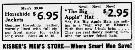 Big Apple hat (1938). - 