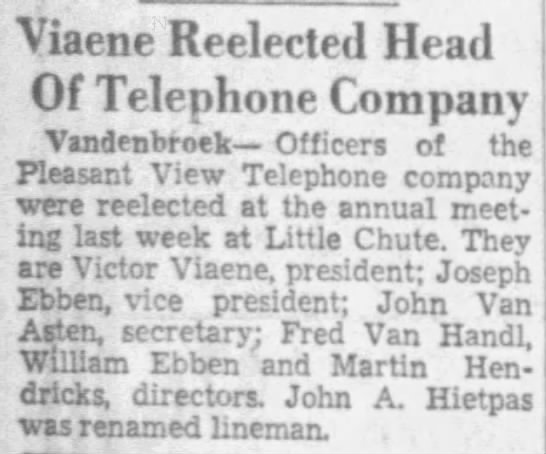 Joseph Ebben VP of Pleasant View Telephone Company - 
