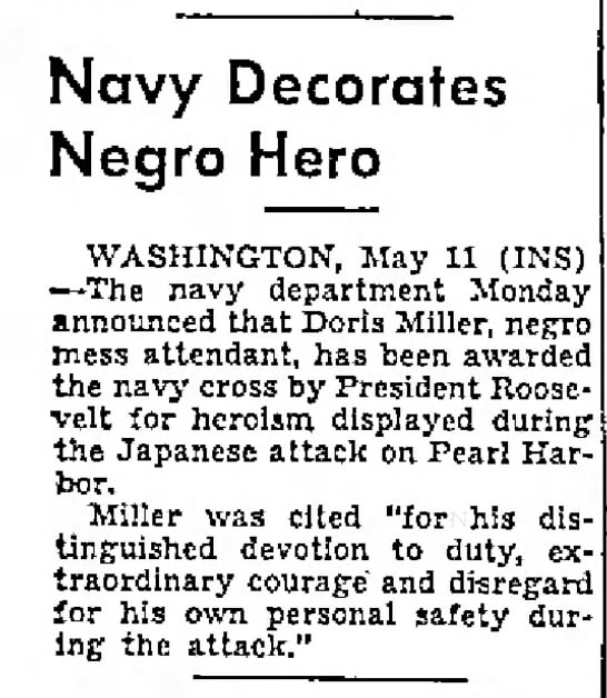 Navy Decorates Negro Hero - 