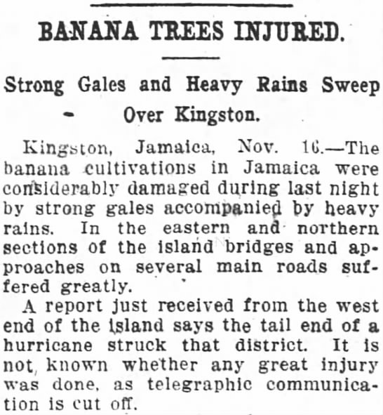 1912 Jamaica hurricane - 