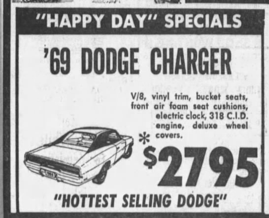'69 Dodge Charger ad - 