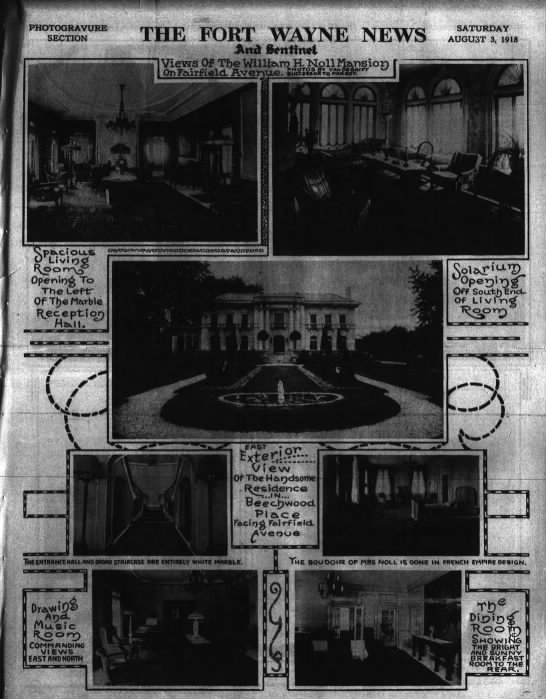 1918 - Views of the William H. Noll Mansion on Fairfield Avenue