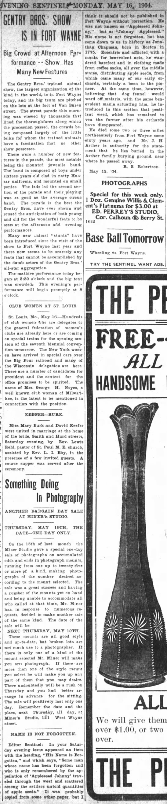 1904 May 16 Fort Wayne Sentinel