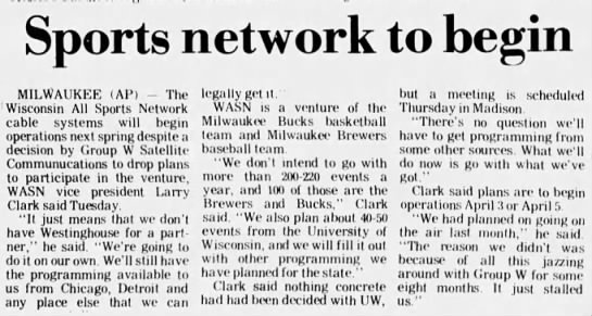 Sports network to begin - 