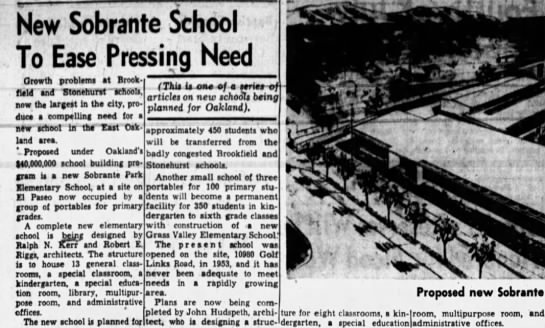 New Sobrante School To Ease Pressing Need - Jul 05, 1956 - 