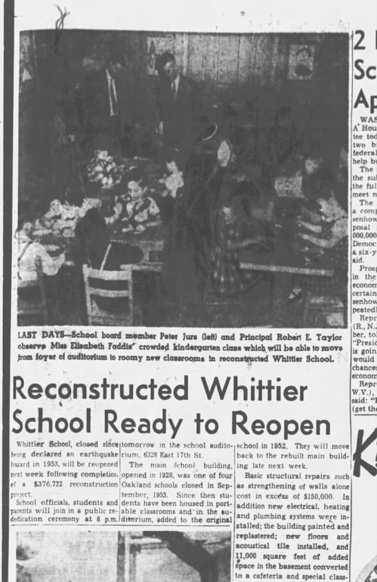 New Whittier school to reopen - Apr 04, 1957 - 