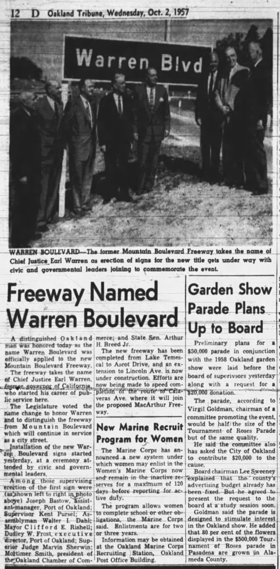 Freeway Named Warren Boulevard - 